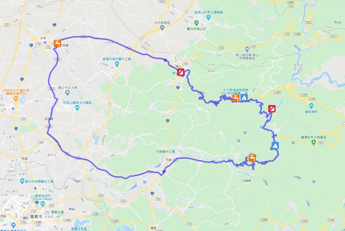 2022 梅山36彎自行車挑戰賽 活動路線圖